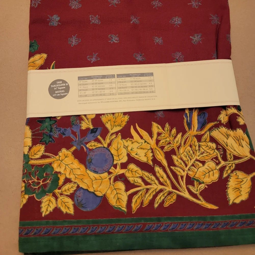 NIP VTG Williams-Sonoma Provence Tablecloth 54